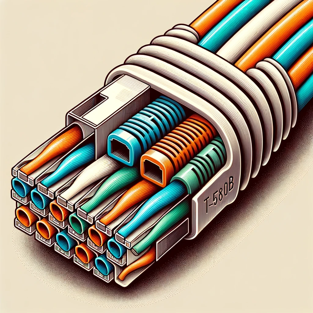 DALL.E-568b-impressie Koper ethernet kabels