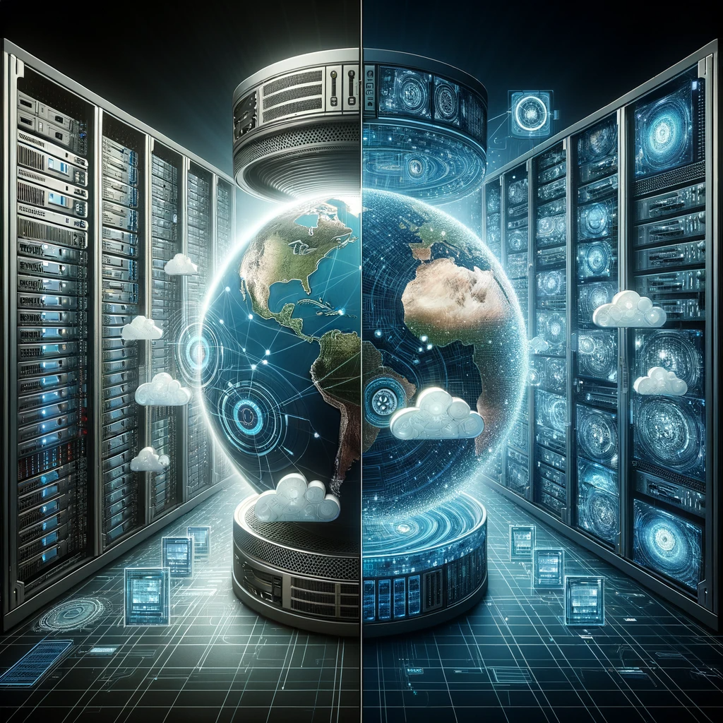 DALL.E-fysiekeserver-gevirtualiseerde-servers ICT Diensten
